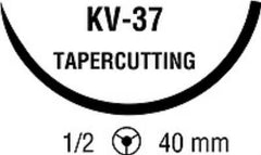 Suture with Needle Ti•Cron Nonabsorbable Coated Blue Suture Braided Polyester Size 2 30 Inch Suture 1-Needle 40 mm Length 1/2 Circle Taper Point Cutting Needle