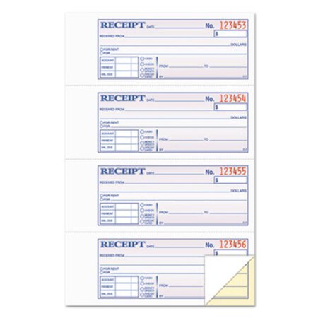 TOPS™ Money and Rent Receipt Books, 2-3/4 x 7 1/8, Two-Part Carbonless, 200 Sets/Book