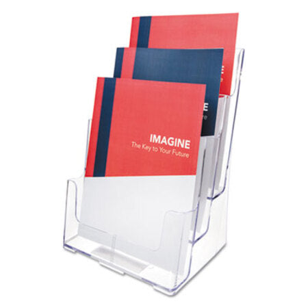 Deflecto® 3-Compartment DocuHolder, Magazine Size, 9.5w x 6.25d x 12.63, Clear