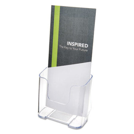Deflecto® DocuHolder for Countertop/Wall-Mount, Leaflet Size, 4.25w x 3.25d x 7.75h, Clear