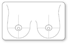 United Ad Label Pre-Printed Label UAL™ Advisory Label White Paper Breast Black Diagram / Symbol 1-1/2 X 2-1/2 Inch - M-491841-3424 - Roll of 1