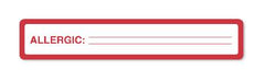 United Ad Label Pre-Printed Label UAL™ Allergy Alert White Paper Allergic Red Alert Label 1 X 5-1/2 Inch - M-303473-3029 - Roll of 1