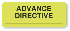 United Ad Label Pre-Printed Label UAL™ Instructional Label Fluorescent Green Fluorescent Paper Advance Directive Black Safety and Instructional 7/8 X 2-1/4 Inch - M-499240-2690 - Roll of 1