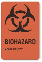 United Ad Label Pre-Printed Label UAL™ Warning Label Fluorescent Red Paper Biohazard / Symbol Black Biohazard 2 X 3 Inch - M-303471-2903 - Box of 320