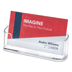 Deflecto® Horizontal Business Card Holder, 50 Card Cap, 3 7/8 x 1 13/16 x 1 3/8, Clear