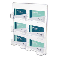 Deflecto® 6-Pocket Business Card Holder, 480 Card Cap, 8 1/2 x 9 3/4 x 1 5/8, Clear