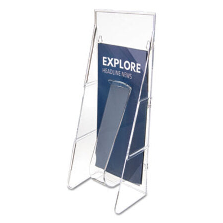 Deflecto® Stand-Tall Wall-Mount Literature Rack, Leaflet, 4.56w x 3.25d x 11.88h, Clear