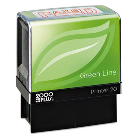 COSCO 2000PLUS® Green Line Message Stamp, Faxed, 1 1/2 x 9/16, Red