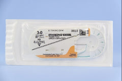 Suture with Needle Ethibond Nonabsorbable Coated Green Suture Braided Polyester Size 3 - 0 30 Inch Suture 1-Needle 60 mm Length Straight Conventional Cutting Needle