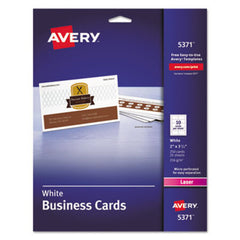 Avery® Printable Microperforated Business Cards with Sure Feed Technology, Laser, 2 x 3.5, White, Uncoated, 250/Pack