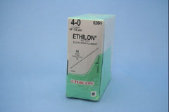 Suture with Needle Ethilon Nonabsorbable Uncoated Black Suture Monofilament Nylon Size 4 - 0 30 Inch Suture 1-Needle 60 mm Length Straight Conventional Cutting Needle