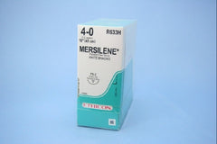 J & J Healthcare Systems Suture with Needle Mersilene™ Nonabsorbable Uncoated White Suture Braided Polyester Size 4 - 0 18 Inch Suture 1-Needle 19 mm Length 3/8 Circle Reverse Cutting Needle