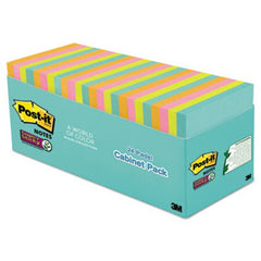 Post-it® Notes Super Sticky Pads in Miami Colors, 3 x 3, 70/Pad, 24 Pads/Pack