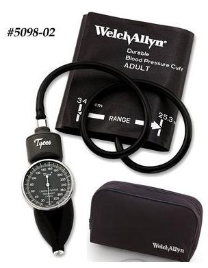 Welch Allyn Aneroid Sphygmomanometer with Cuff Tycos® 2-Tube Pocket Size Hand Held Adult Size 12 Cuff