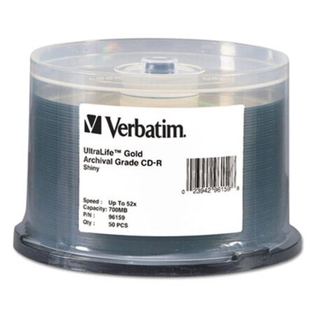 Verbatim® UltraLife Gold Archival Grade CD-R w/Branded Surface 700MB 52X, 50/PK Spindle