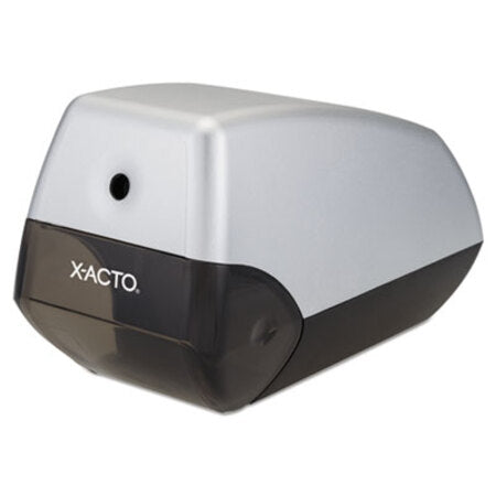 X-ACTO® Helix Office Electric Pencil Sharpener, AC-Powered, 3" x 6.5" x 4.5", Silver/Black