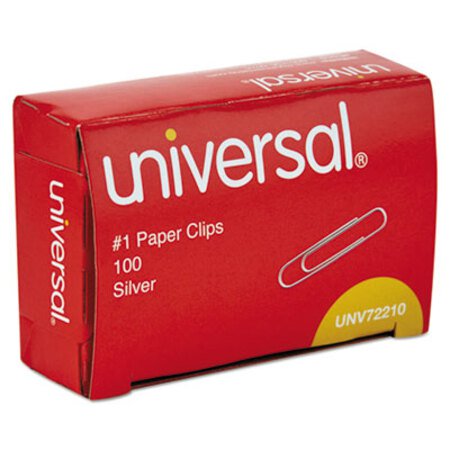 Universal® Paper Clips, Small (No. 1), Silver, 100/Box