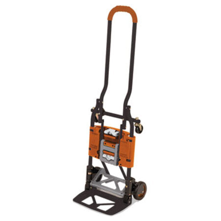 Cosco® 2-in-1 Multi-Position Hand Truck and Cart, 16.63 x 12.75 x 49.25, Gray/Orange