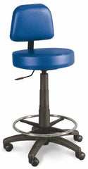 Winco Exam Stool Med-Pro™ Backrest Pneumatic Height Adjustment 5 Casters Rust Black