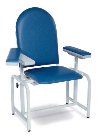 Winco Blood Drawing Chair Med Pro™ Double Fixed Armrests / Single Pivot Armrest Blue