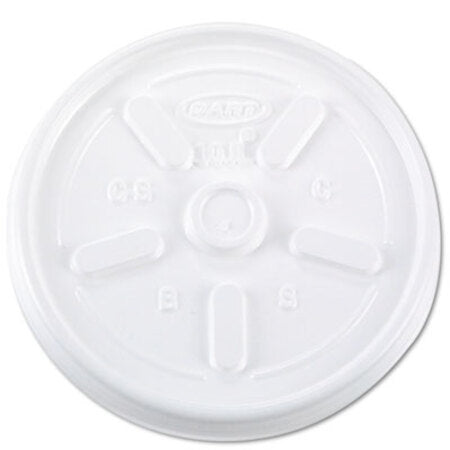 Dart® Vented Plastic Hot Cup Lids, 10JL, 10 oz., White, 1000/Carton