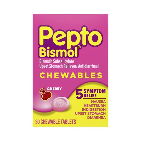 Procter & Gamble Anti-Diarrheal Pepto Bismol® 262 mg Strength Chewable Tablet 30 per Box