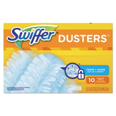 Swiffer® Refill Dusters, Dust Lock Fiber, Light Blue, Unscented, 10/Box