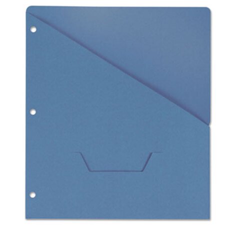 Universal® Slash-Cut Pockets for Three-Ring Binders, Jacket, Letter, 11 Pt., Blue, 10/Pack