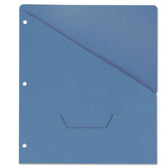 Universal® Slash-Cut Pockets for Three-Ring Binders, Jacket, Letter, 11 Pt., Blue, 10/Pack