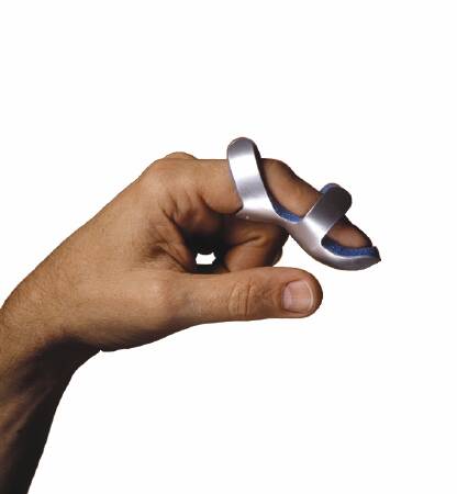 Zimmer Finger Splint ZIMFOAM® Large Fold-Over Left Hand Blue / Silver