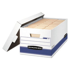 Bankers Box® STOR/FILE Medium-Duty Storage Boxes, Letter Files, 12.88" x 25.38" x 10.25", White/Blue, 12/Carton