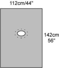 Cardinal EENT Drape Small Drape with Aperture 44 W X 56 L Inch Sterile