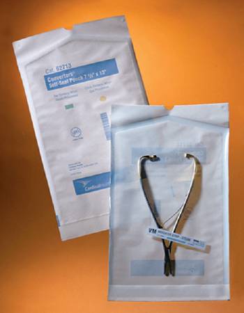 Cardinal Sterilization Pouch Ethylene Oxide (EO) Gas / Steam 3-1/2 X 8 Inch Transparent / White Self Seal Paper / Film