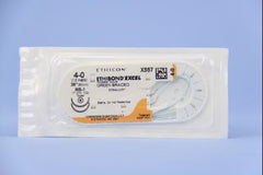 Suture with Needle Ethibond Nonabsorbable Coated Green Suture Braided Polyester Size 4 - 0 36 Inch Suture Double-Armed 17 mm Length 1/2 Circle Taper Point Needle