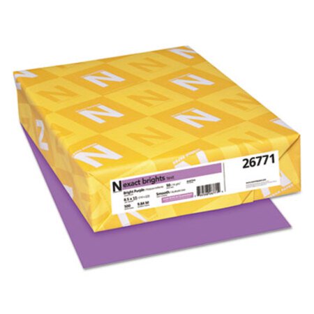 Neenah Paper Exact Brights Paper, 20lb, 8.5 x 11, Bright Purple, 500/Ream