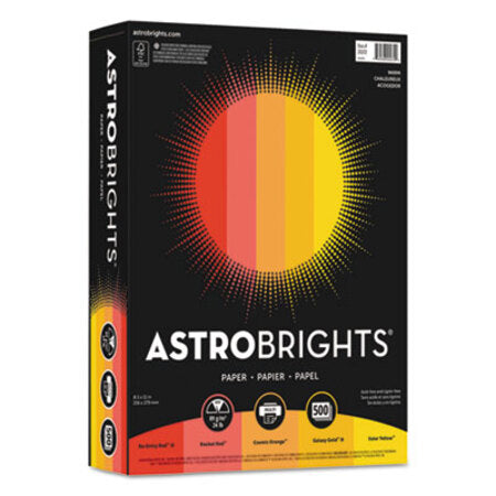 Astrobrights® Color Paper - "Warm" Assortment, 24lb, 8.5 x 11, Assorted Warm Colors, 500/Ream