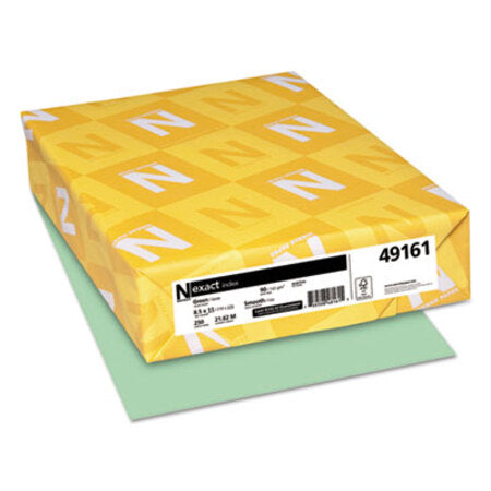 Neenah Paper Exact Index Card Stock, 90 lb, 8.5 x 11, Green, 250/Pack