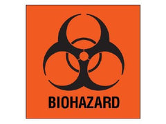 Shamrock Scientific Pre-Printed Label Shamrock Warning Label Fluorescent Red Biohazard / Symbol Black Biohazard 1 X 1 Inch - M-264272-2305 - Roll of 1
