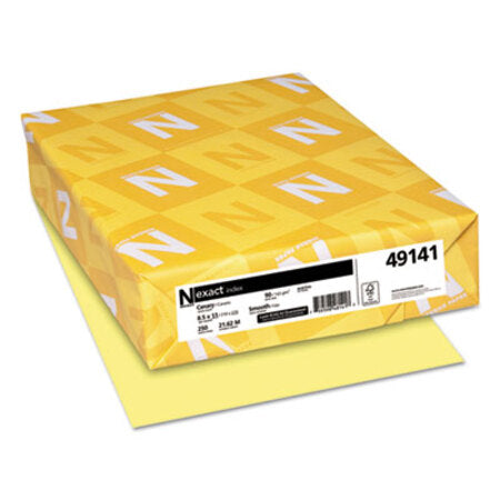 Neenah Paper Exact Index Card Stock, 90 lb, 8.5 x 11, Canary, 250/Pack
