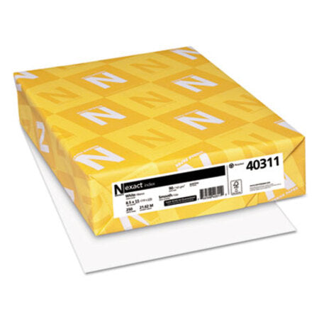 Neenah Paper Exact Index Card Stock, 94 Bright, 90 lb, 8.5 x 11, White, 250/Pack