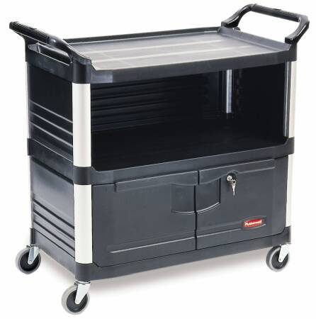 Lagasse Utility Cart Xtra™ Aluminum / Plastic 20.75 X 40.625 X 37.875 Inch Black 11-3/4 X 31-1/2 Inch