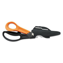 Fiskars® Cuts+More Scissors, 9" Long, 3.5" Cut Length, Black/Orange Offset Handle