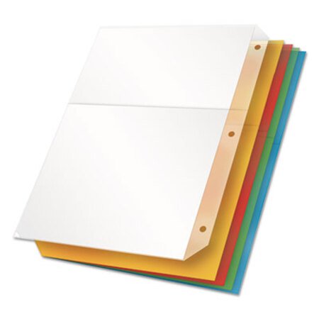 Cardinal® Poly Ring Binder Pockets, 11 x 8 1/2, Assorted Colors, 5/Pack