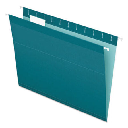 Pendaflex® Colored Reinforced Hanging Folders, Letter Size, 1/5-Cut Tab, Teal, 25/Box