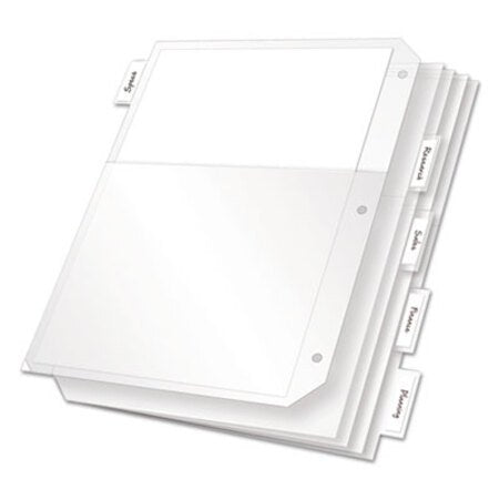 Cardinal® Poly Ring Binder Pockets, 11 x 8.5, Clear, 5/Pack