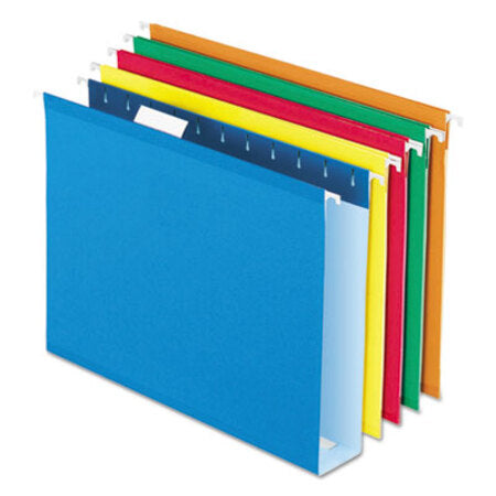 Pendaflex® Extra Capacity Reinforced Hanging File Folders with Box Bottom, Letter Size, 1/5-Cut Tab, Assorted, 25/Box