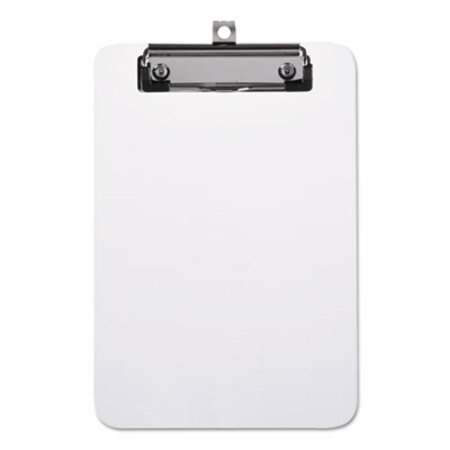 Universal® Plastic Clipboard with Low Profile Clip, 1/2" Capacity, Holds 5 x 8, Clear