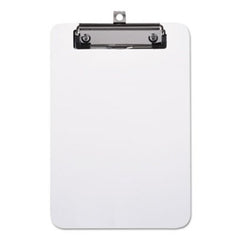 Universal® Plastic Clipboard with Low Profile Clip, 1/2" Capacity, Holds 5 x 8, Clear