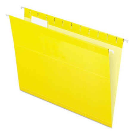 Pendaflex® Colored Reinforced Hanging Folders, Letter Size, 1/5-Cut Tab, Yellow, 25/Box