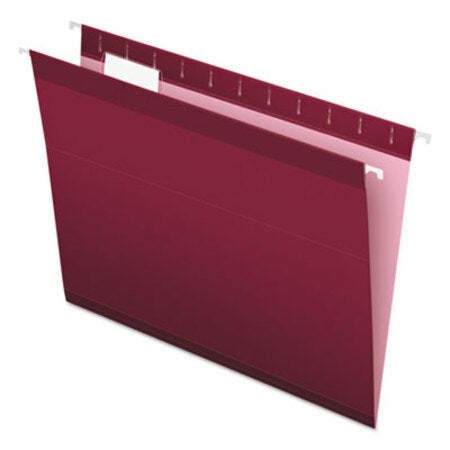Pendaflex® Colored Reinforced Hanging Folders, Letter Size, 1/5-Cut Tab, Burgundy, 25/Box